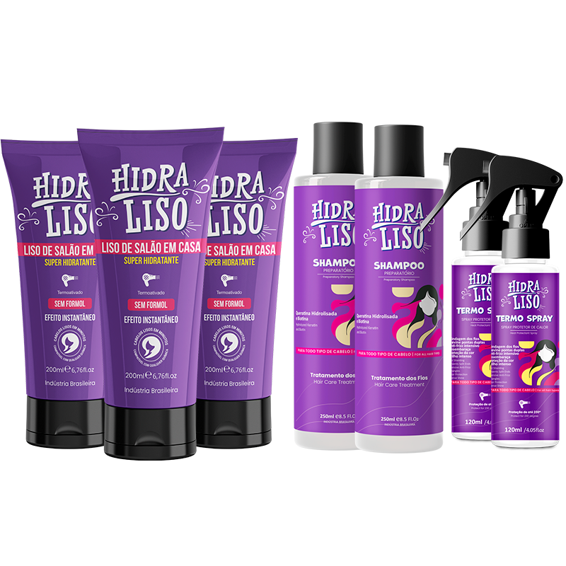 COMPRE 3 LEVE GRÁTIS 2 SHAMPOO + 2 TERMO SPRAY + 3 EBOOKS - Progressiva De Chuveiro Sem Formol